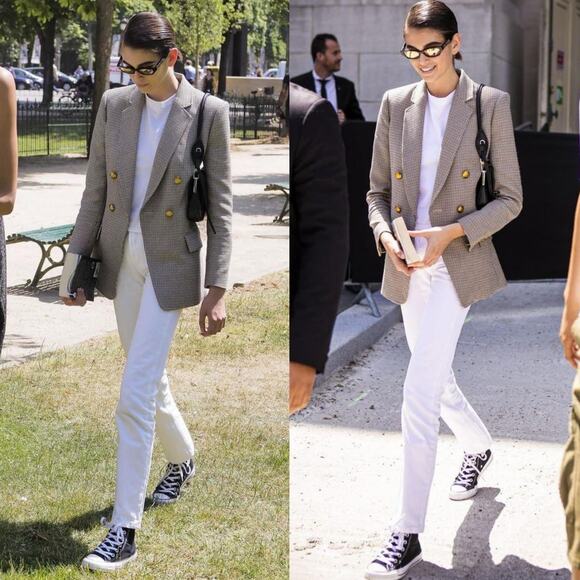 A.L.C. Sedgwick II Double Breasted Gold Button Houndstooth Tailored Blazer 8 - Picture 13 of 13